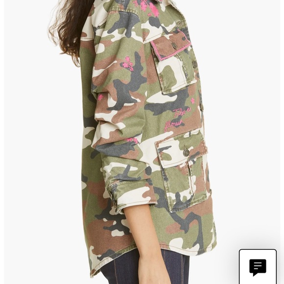 cinq a sept - Women's Camo Floral Classic Multi Vine Vera Jacket Size L - Picture 4 of 16